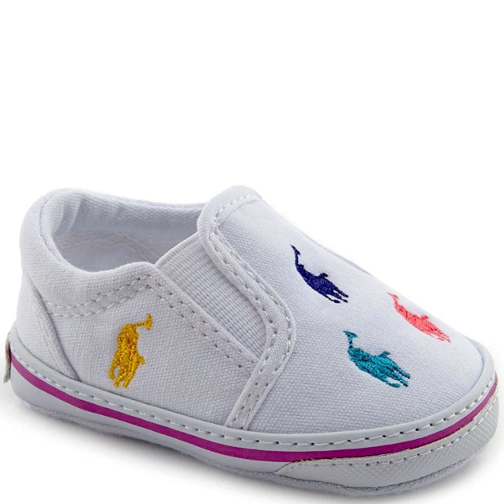 Girls Polo INFANT slip-on crib shoes